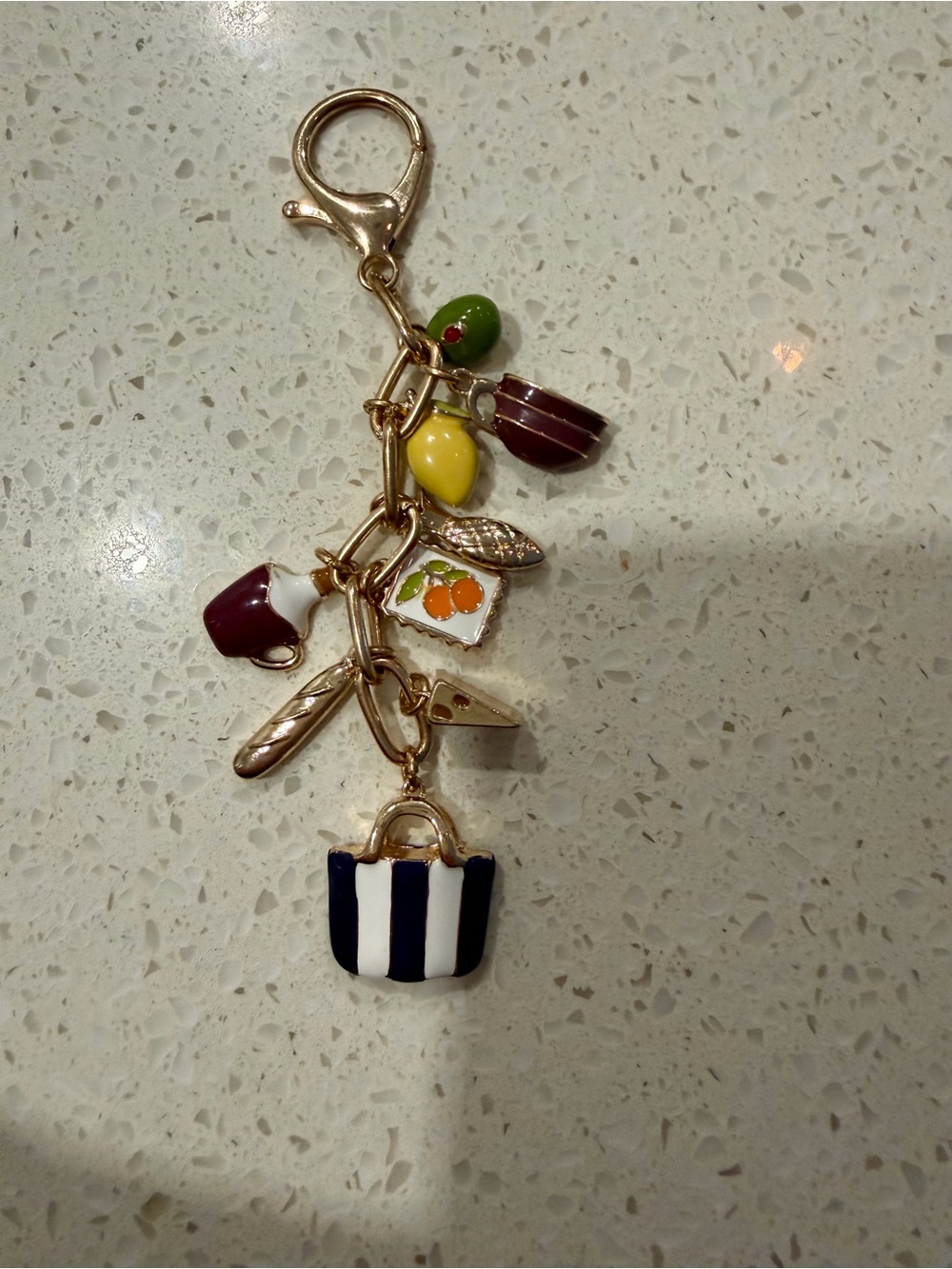 Anthropologie Italian picnic or "La Dolce Vita" themed bag charm